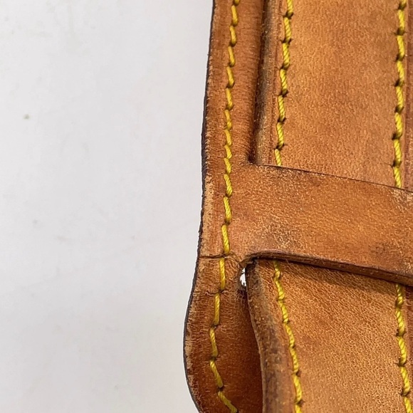 Louis Vuitton Tan Leather Belt with Gold Accents